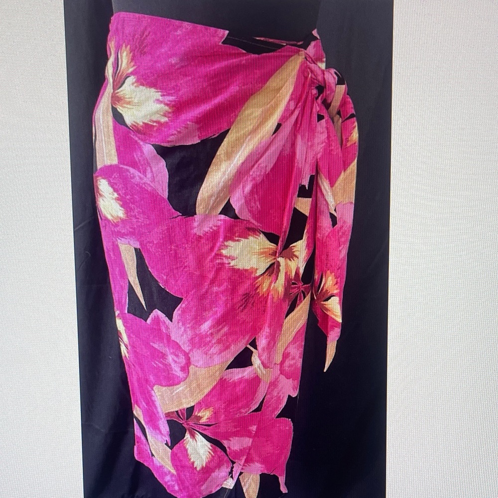 H&M Draped  Multi Colored Floral Skirt Faux Wrap Size 12